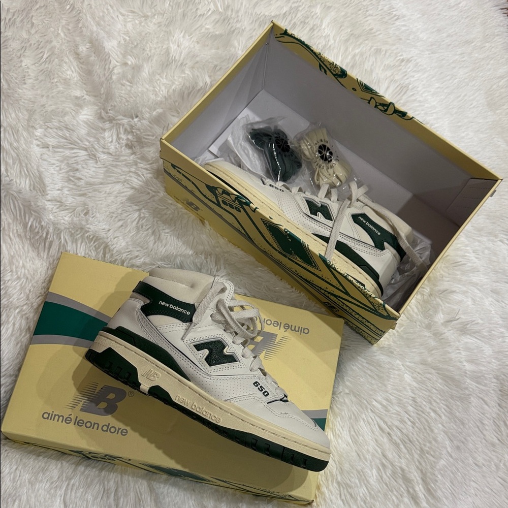 Aime Leon Dore men Sneakers - Cream and Green